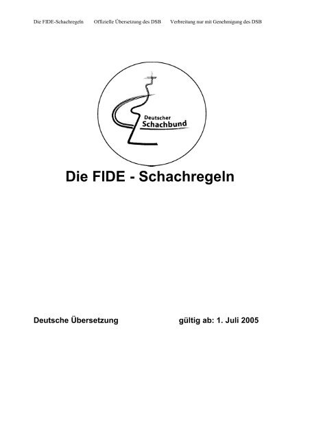 Die FIDE - Schachregeln - Deutscher Schachbund
