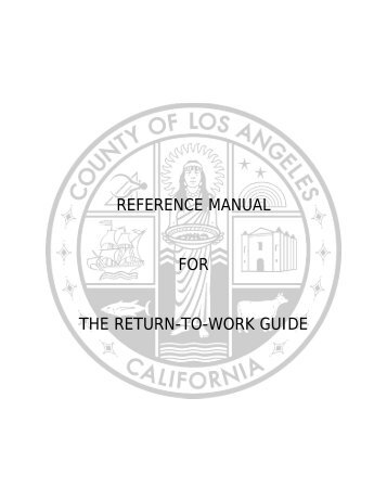 reference manual for the return-to-work guide - Chief Executive ...