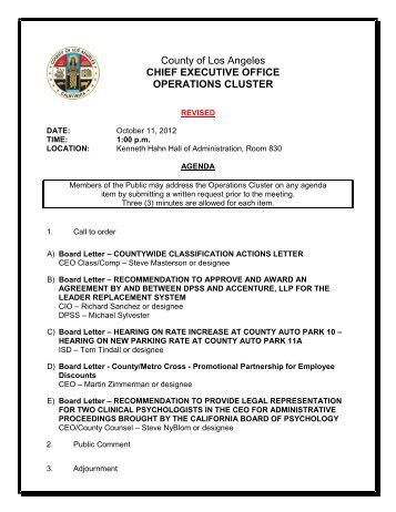 County of Los Angeles CHIEF EXECUTIVE OFFICE OPERATIONS ...