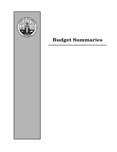 Recommended Budget Volume One.book - Chief Executive Office ...