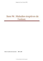 Item 94 : Maladies éruptives de l'enfant.