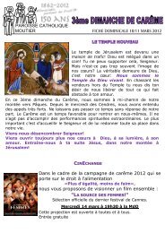 PAROISSE CATHOLIQUE MOUTIER FICHE DOMINICALE 10/11 ...