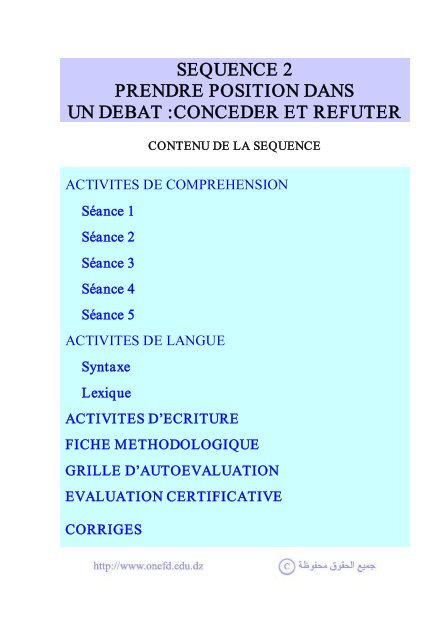 sequence 2 prendre position dans un debat :conceder et ... - onefd