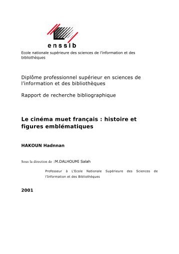 Le cinéma muet français : histoire et figures emblématiques - Enssib