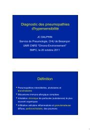Diagnostic de la pneumonie d'hypersensibilité. - CHU Besançon