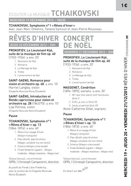 programme en pdf - Orchestre Philharmonique Royal de Liège