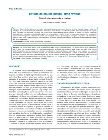 Estudo do líquido pleural.pdf - Sociedade Brasileira de Análises ...