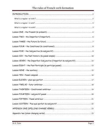 The rules of French verb formation - Tree-Genie