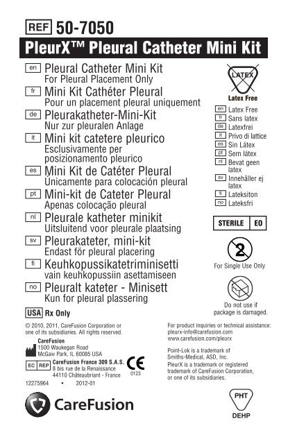 PleurX™ Pleural Catheter Mini Kit - Ewimed