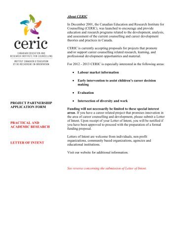 Research Letter of Intent - ceric