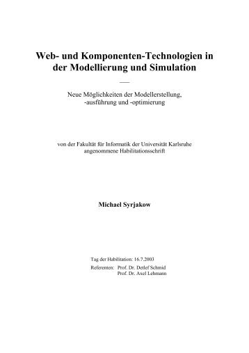 und Komponenten-Technologien in der Modellierung ... - CES - KIT