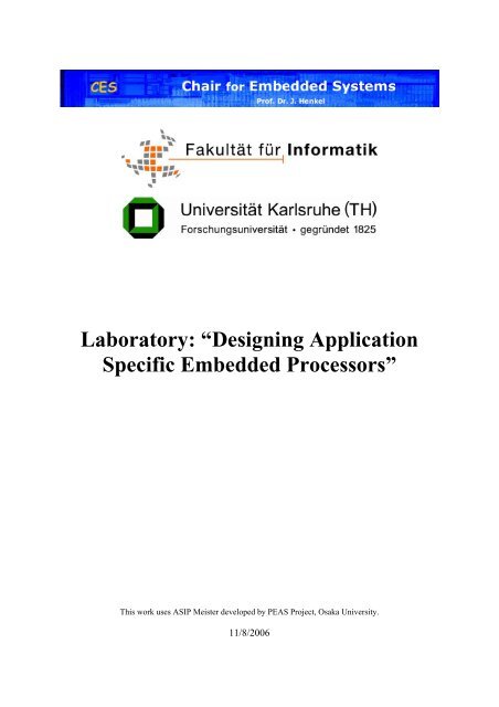 Script for Laboratory: Designing embedded ASIPs - CES