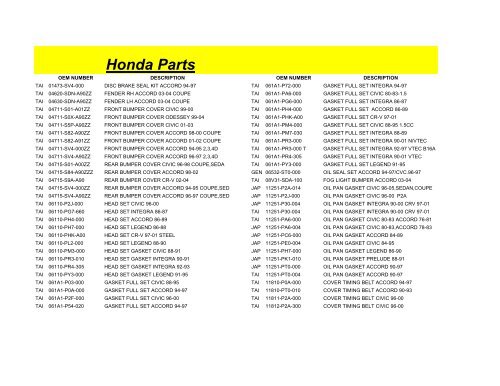 Genuine Honda Parts 34300-SH3-A05 Honda Civic Front Right Side Marker Light