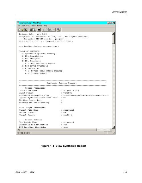 Xilinx Synthesis Technology User Guide