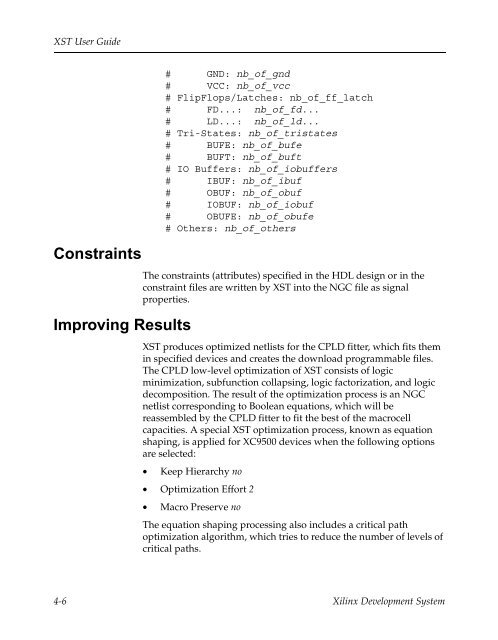 Xilinx Synthesis Technology User Guide