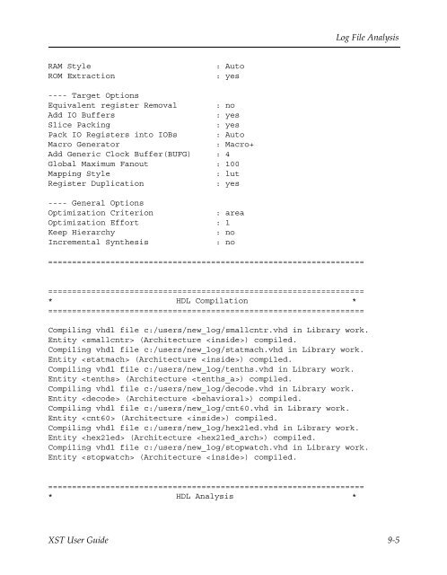 Xilinx Synthesis Technology User Guide