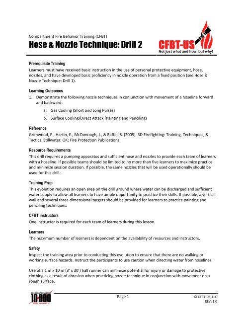 Hose & Nozzle Technique Drill 2: Maneuver and - CFBT-US!