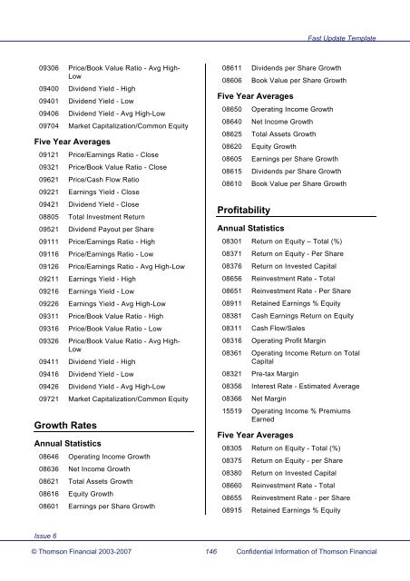 Worldscope Database Datatype Definitions Guide