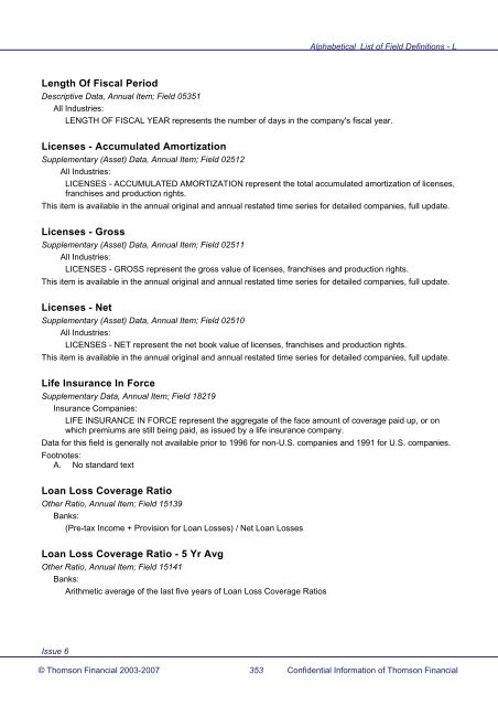 Worldscope Database Datatype Definitions Guide