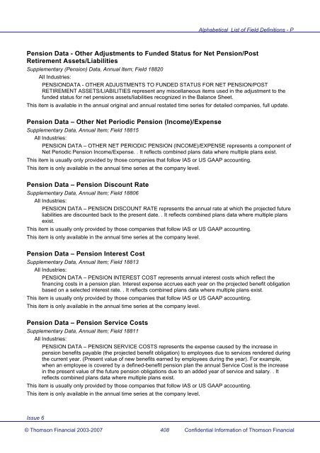 Worldscope Database Datatype Definitions Guide