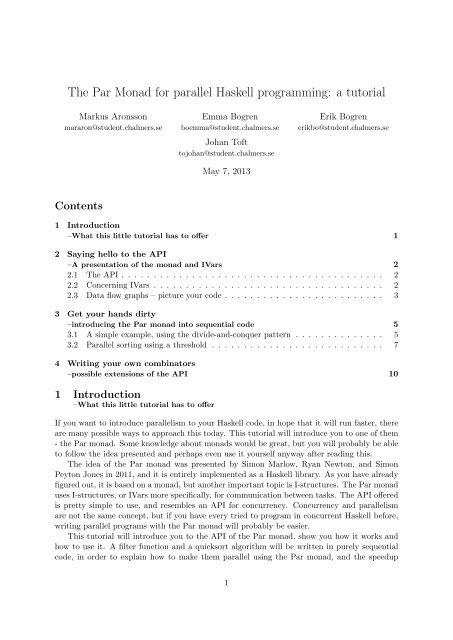 The Par Monad for parallel Haskell programming: a tutorial