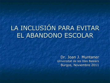 la inclusión para evitar el abandono escolar - CFIE de Burgos