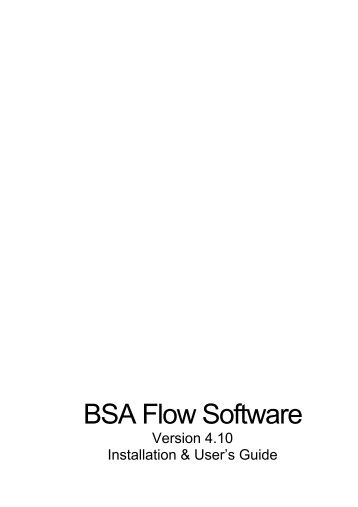 BSA Flow Software Installation and User's Guide - CSI