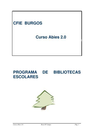 CFIE BURGOS Curso Abies 2.0 PROGRAMA DE BIBLIOTECAS ...