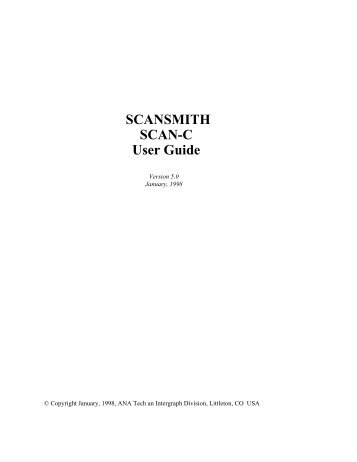 ANAtech ScanSmith Scan Color User Manual 1.26MB PDF