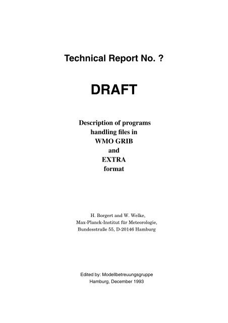 Technical Report No. ? - DKRZ