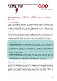 Les questionnaires 16PF® et MBTI® – une combinaison parfaite