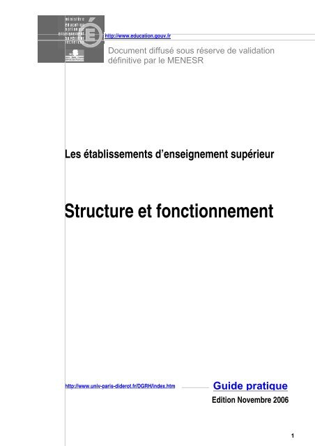 Les établissements d'enseignement supérieur - Université Paris ...