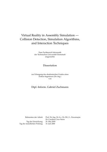 Virtual Reality in Assembly Simulation - Eurographics Digital Library