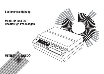 Bedienungsanleitung Hochlastige PM-Waagen - Mettler Toledo