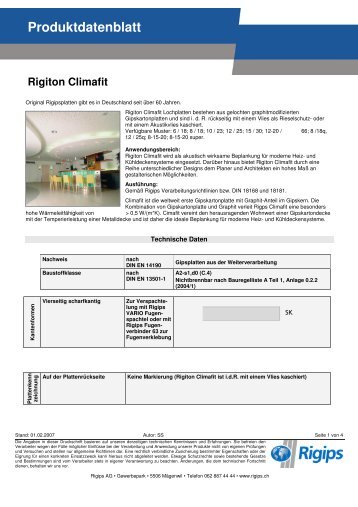 Produktdatenblatt - Rigips