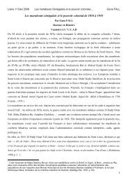 Les marabouts sénégalais et le pouvoir colonial de - Fastef