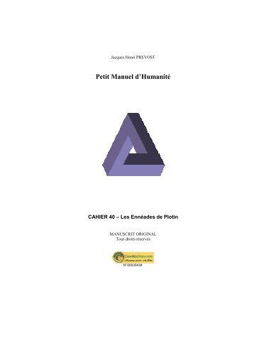 Plotin et le Néo-platonisme-A4. pdf - Arts et Sciences, Hommes et ...