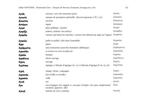 Dictionnaire Grec – Français du Nouveau Testament