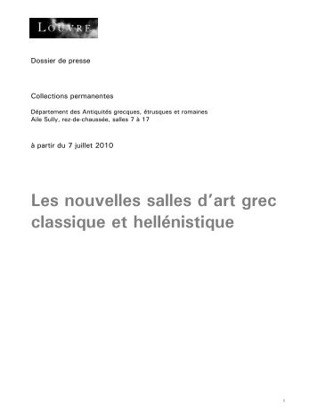 Les nouvelles salles d'art grec classique et ... - Musée du Louvre