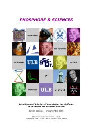 PHOSPHORE & SCIENCES - de l'Université libre de Bruxelles