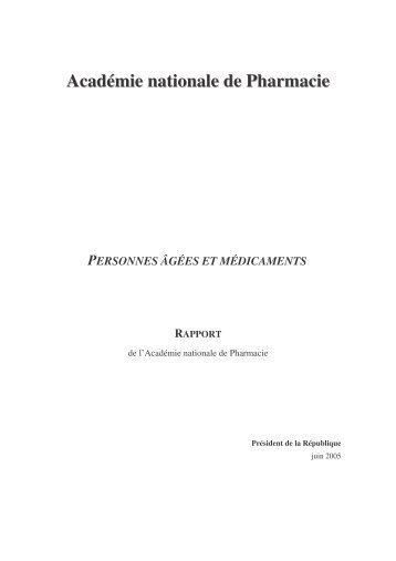 Personnes âgées & Médicaments - Académie Nationale de Pharmacie