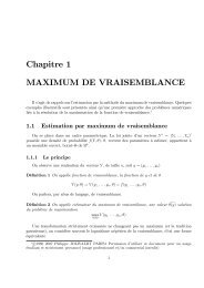 Chapitre 1 MAXIMUM DE VRAISEMBLANCE