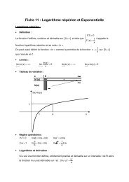 Fiche 11 : Logarithme népérien et Exponentielle