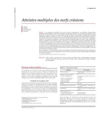 Atteintes multiples des nerfs crâniens - Psychologie - M. Fouchey