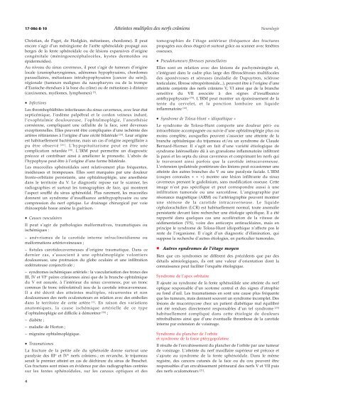 Atteintes multiples des nerfs crâniens - Psychologie - M. Fouchey