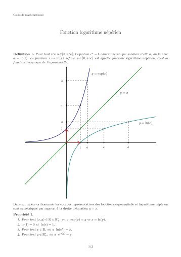 Fonction logarithme népérien - Emmanuel Morand