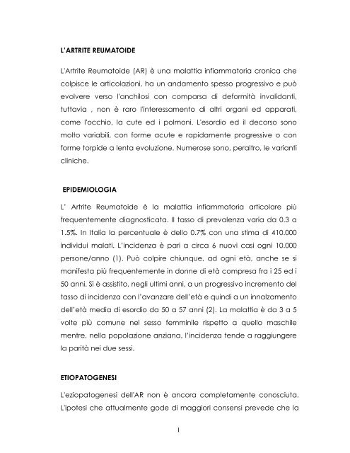 L'ARTRITE REUMATOIDE L'Artrite Reumatoide - FedOA