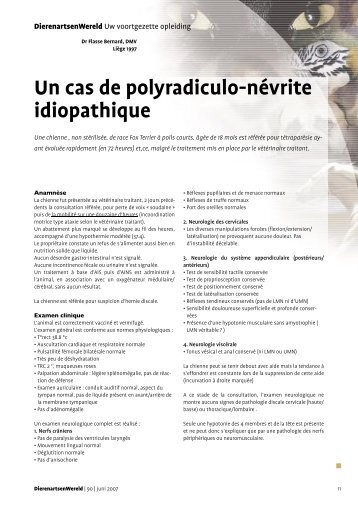 Un cas de polyradiculo-névrite idiopathique - Bienvenue sur le site ...
