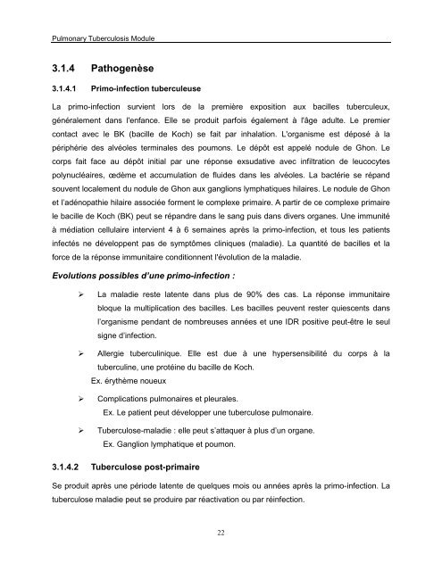 Module sur la Tuberculose Pulmonaire - The Carter Center