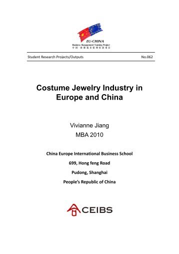 Costume Jewelry Industry in Europe and China